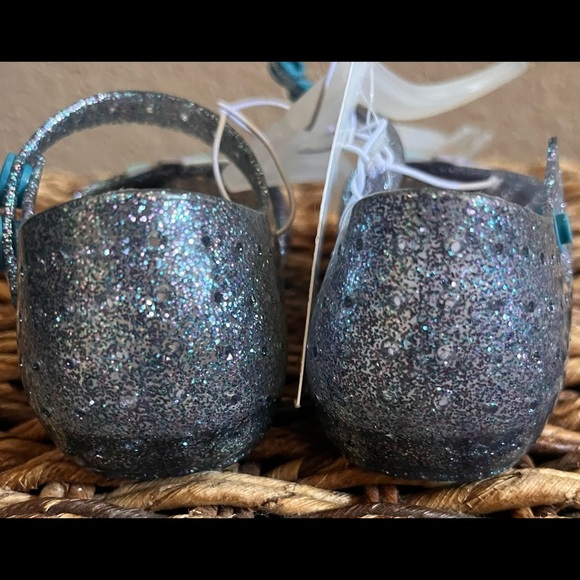 NWT unicorn baby toddler girl shoes Sz 5 blue sparkly adjustable strap - Picture 8 of 8